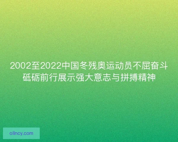 2002至2022中国冬残奥运动员不屈奋斗砥砺前行展示强大意志与拼搏精神