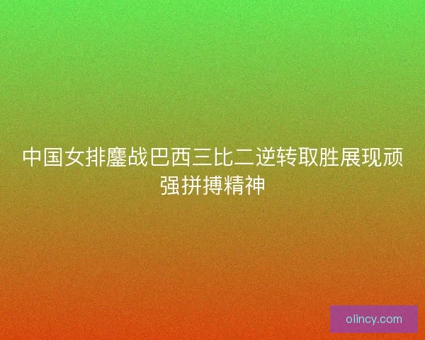 中国女排鏖战巴西三比二逆转取胜展现顽强拼搏精神 中国女排鏖战巴西三比二逆转取胜展现顽强拼搏精神