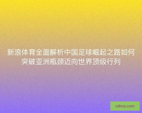 新浪体育全面解析中国足球崛起之路如何突破亚洲瓶颈迈向世界顶级行列 新浪体育全面解析中国足球崛起之路如何突破亚洲瓶颈迈向世界顶级行列